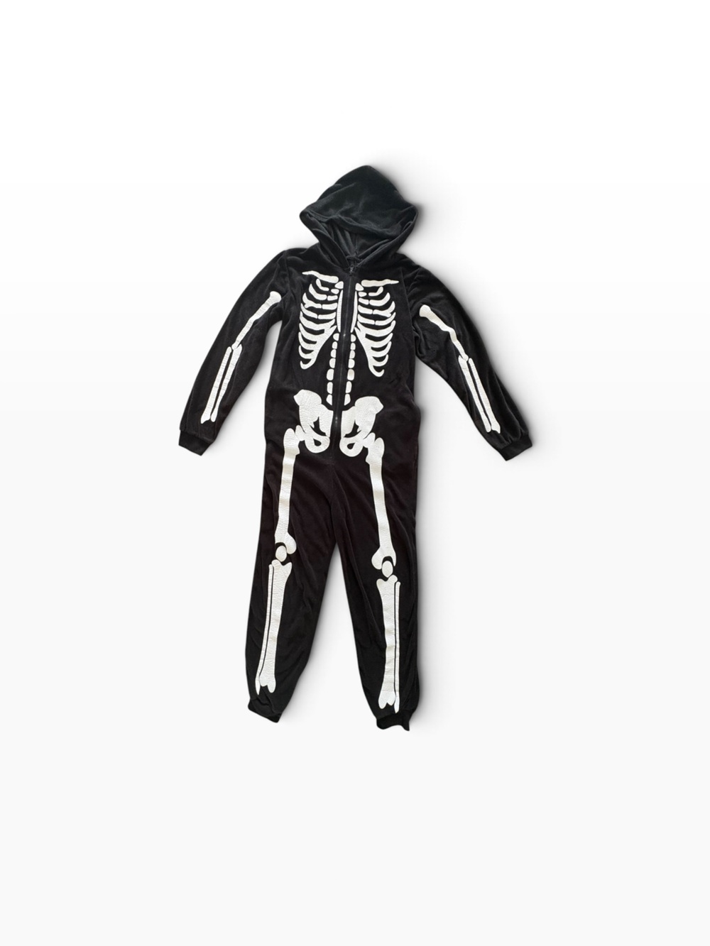 Black Hooded Skeleton Jumpsuit